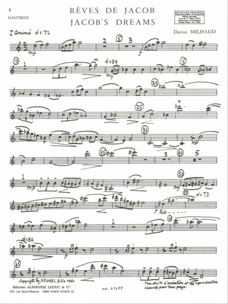 Les Reves De Jacob Op.294, Suite Choregraphique (quintet-mixed) School and Community scores gallery preview page 2