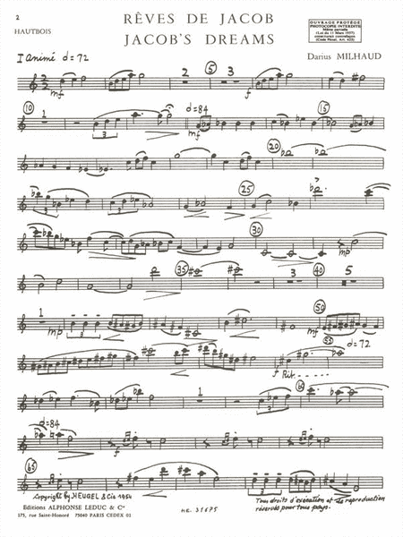 Les Reves De Jacob Op.294, Suite Choregraphique (quintet-mixed)