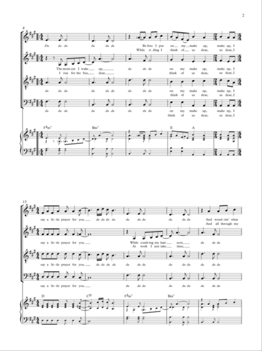 I Say A Little Prayer (arr. Gitika Partington) 4-Part scores gallery preview page 2