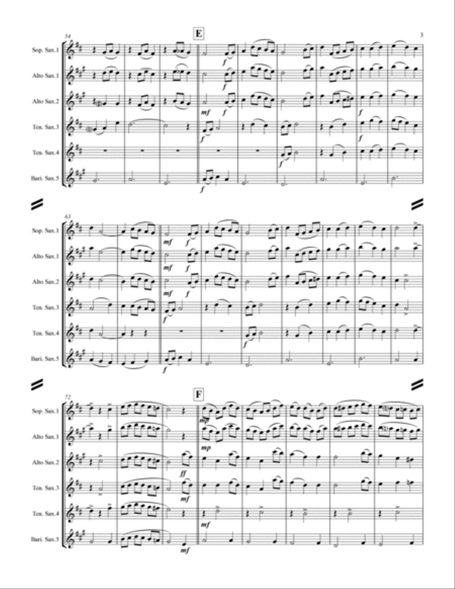 Silver Bells Saxophone Quintet scores gallery preview page 4