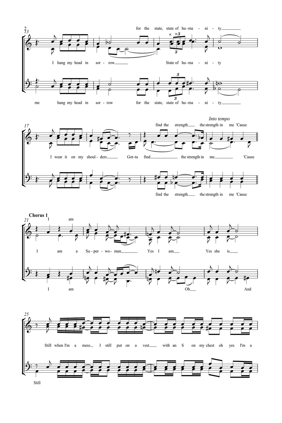 Medley: Superwoman with Change SSAA scores gallery preview page 2