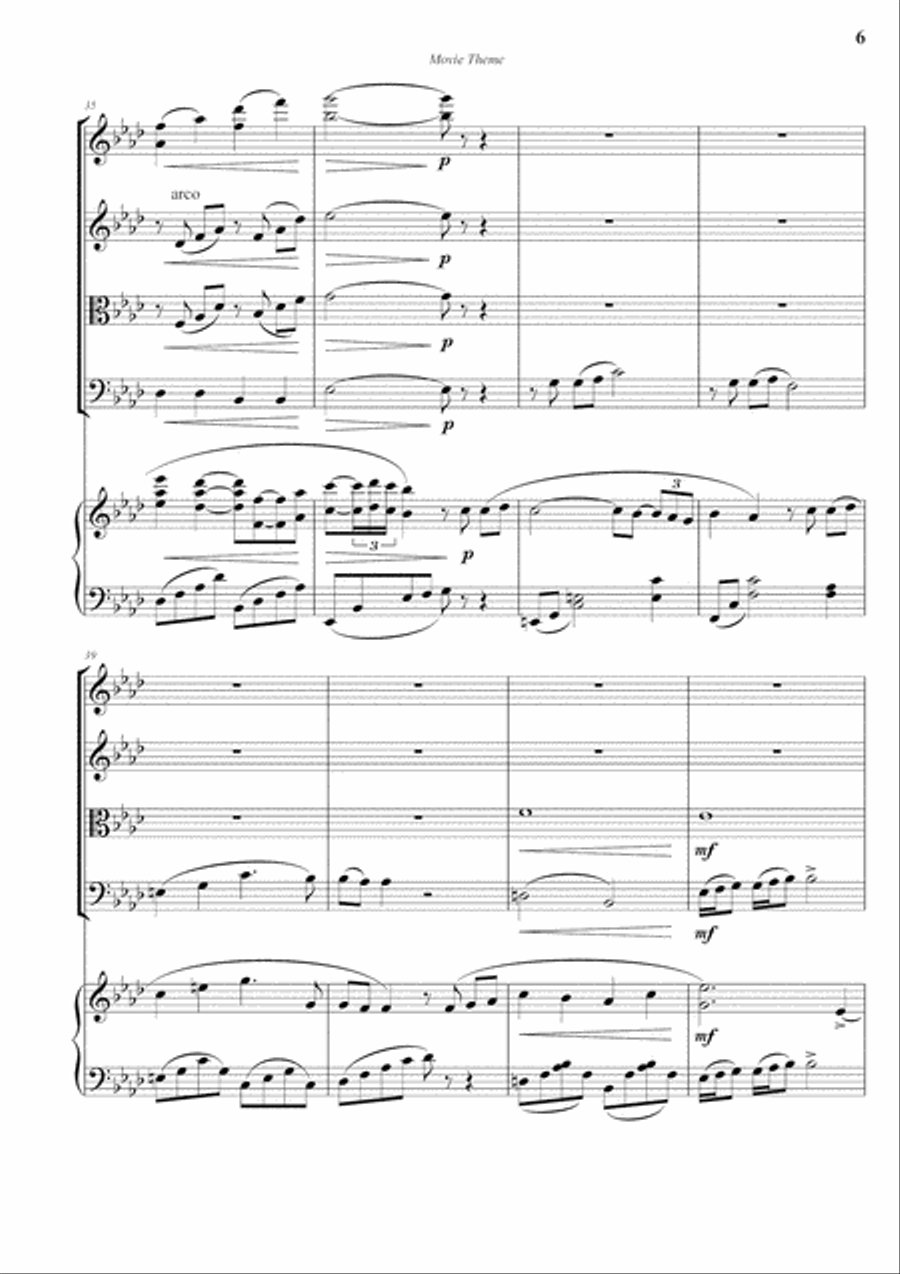 Movie Theme Movie Theme Piano Quartet scores gallery preview page 6