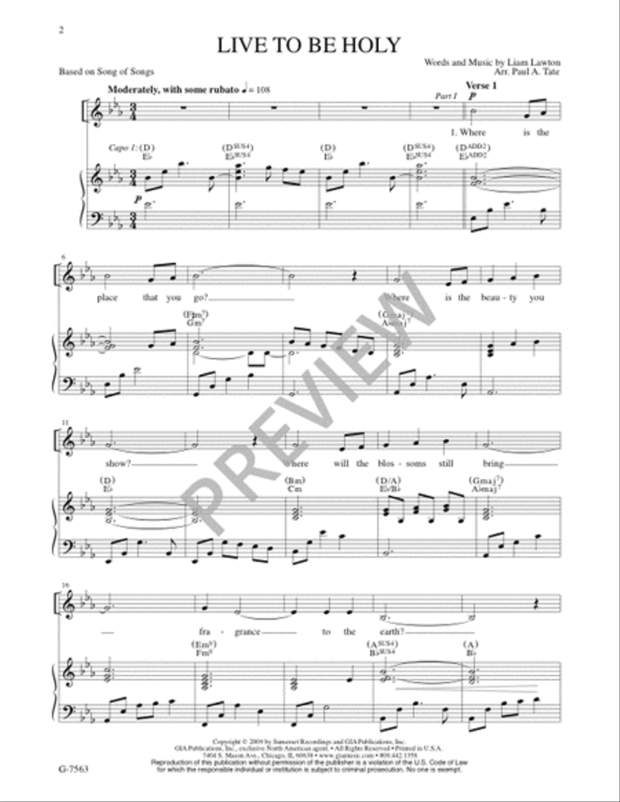 Live to Be Holy 2-Part scores gallery preview page 2
