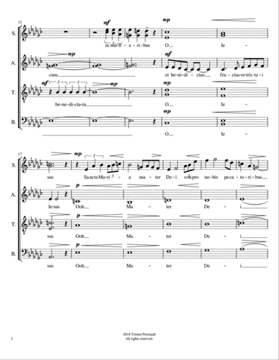Ave Maria 4-Part scores gallery preview page 2