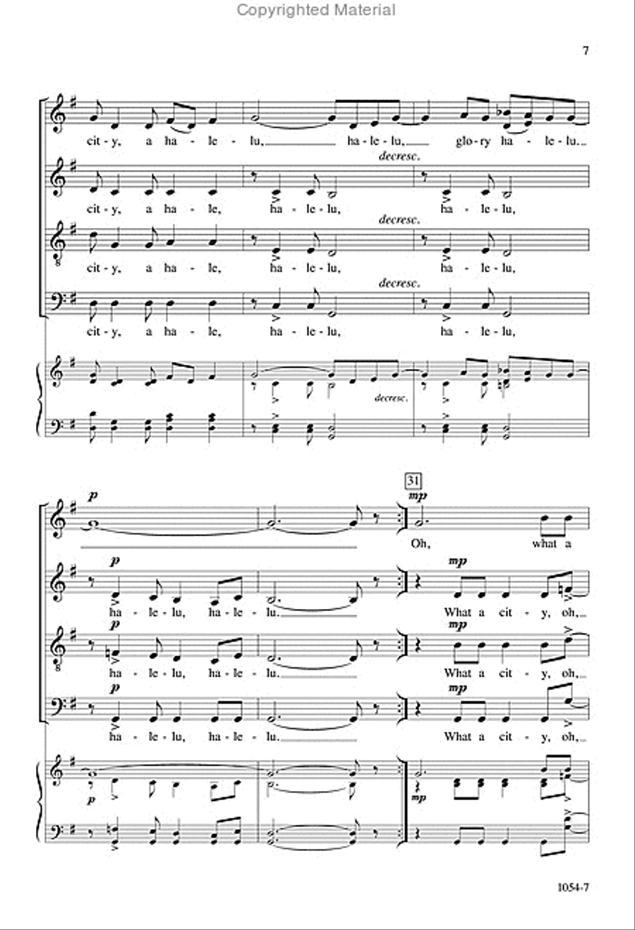 Oh, What a Beautiful City - SATB Octavo 4-Part scores gallery preview page 6