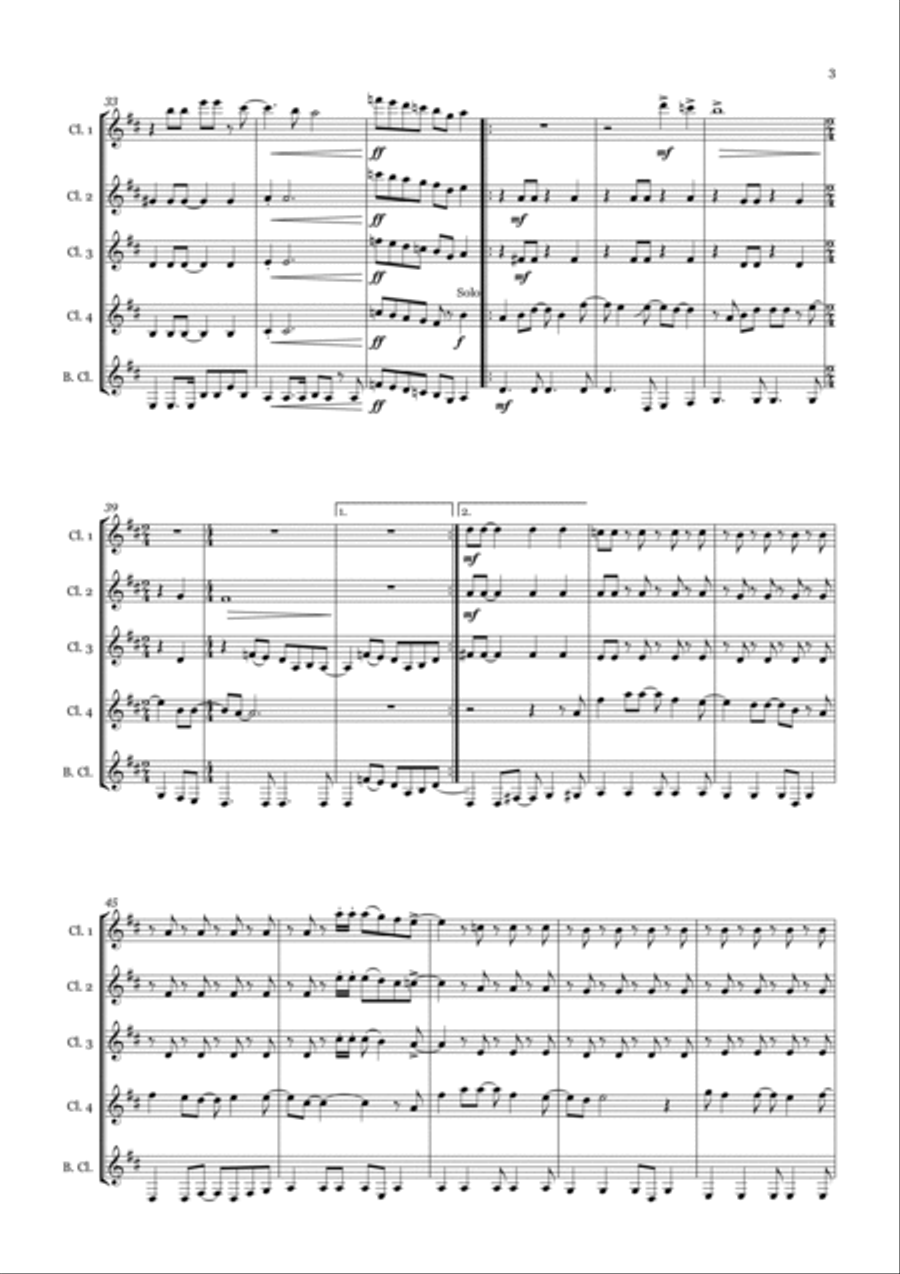 Step Into Christmas Step Into Christmas Clarinet Quintet scores gallery preview page 5