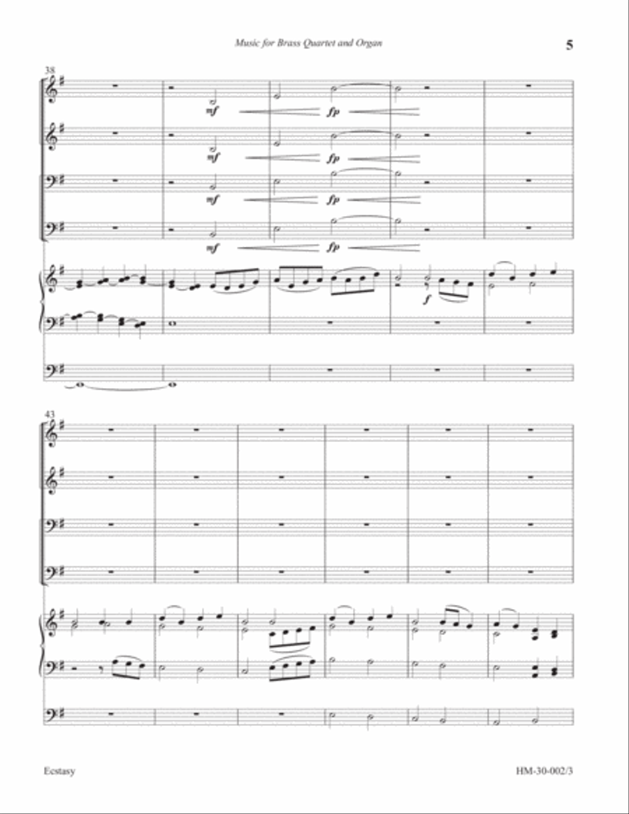 Ecstasy for Organ and Brass Quartet Small Ensemble scores gallery preview page 5