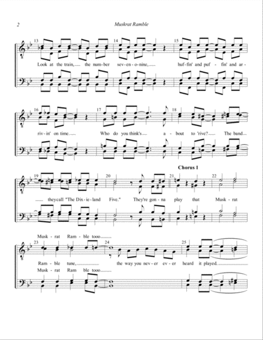 Muskrat Ramble (vocal) Muskrat Ramble (vocal) TTBB scores gallery preview page 2