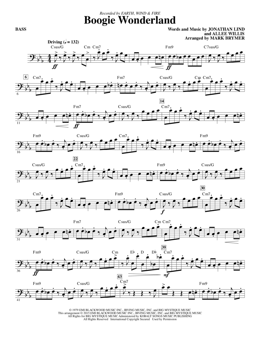 Boogie Wonderland - Bass Choir scores gallery preview page 1