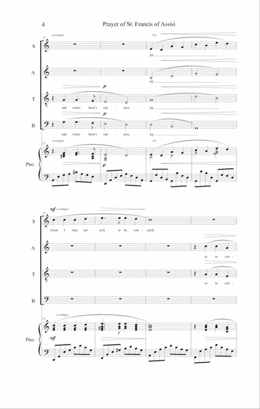 Prayer of St. Francis of Assisi 4-Part scores gallery preview page 6