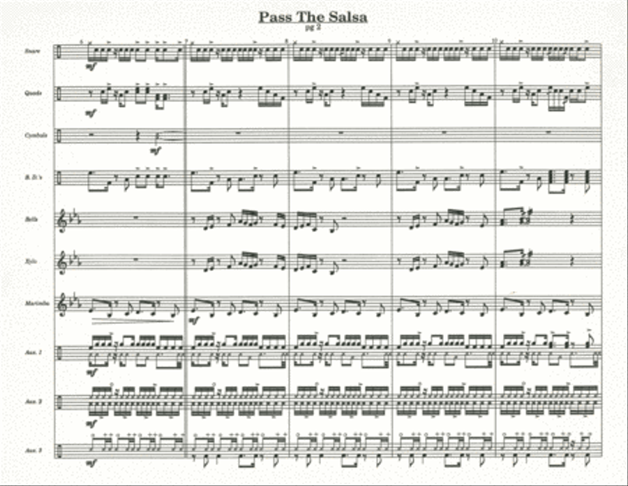 Pass The Salsa w/Tutor Tracks Percussion Ensemble scores gallery preview page 4