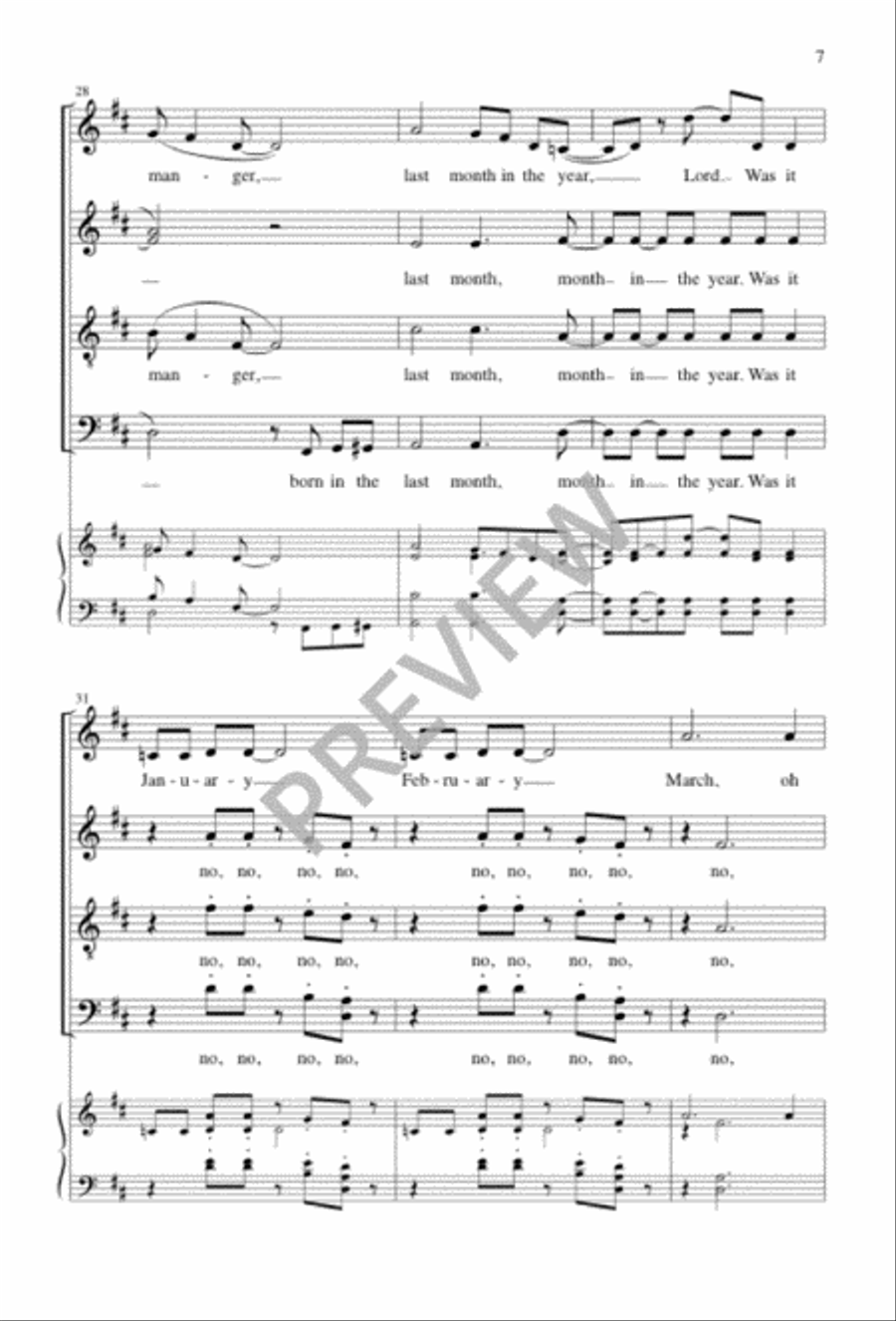 What Month Was Jesus Born In? 4-Part scores gallery preview page 7