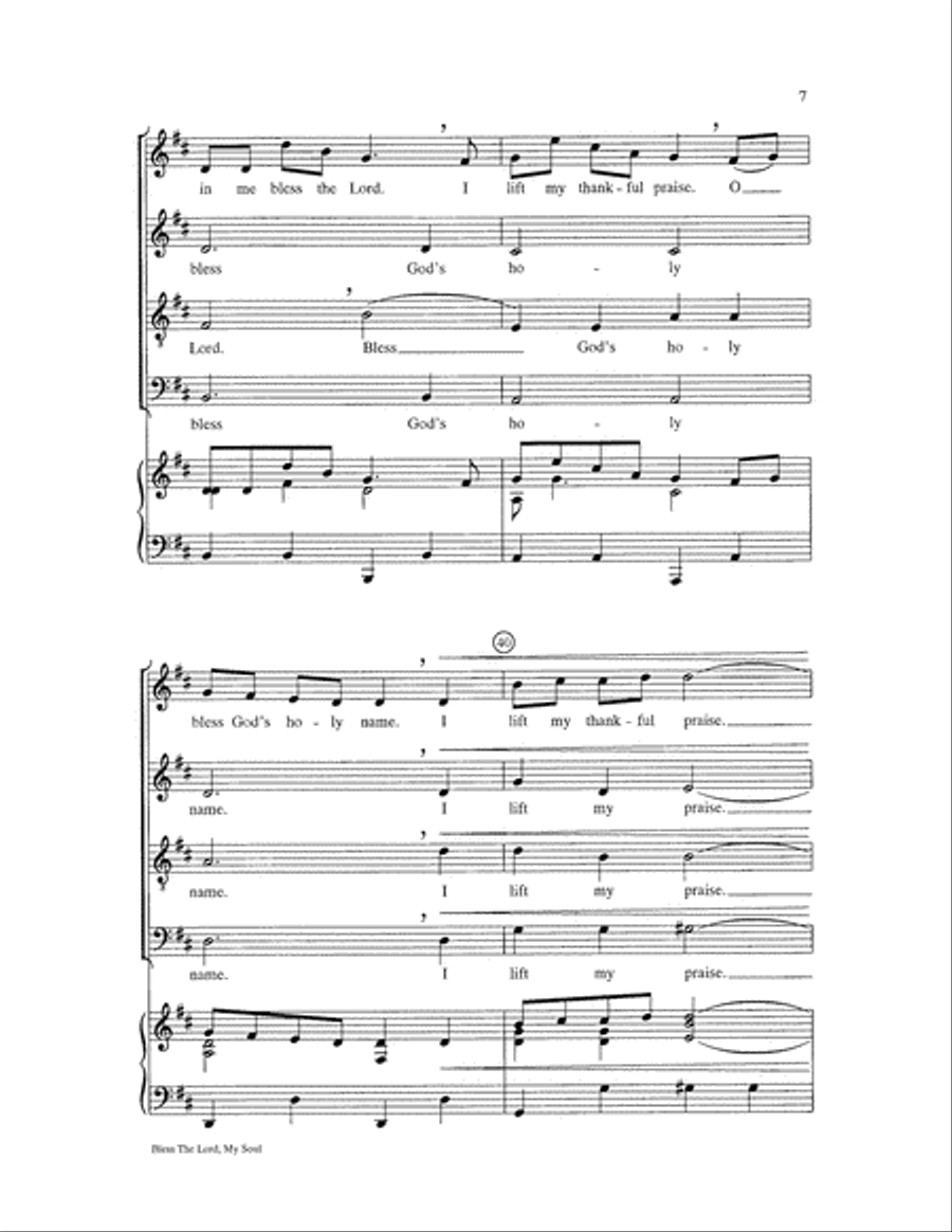 Bless the Lord, My Soul 4-Part scores gallery preview page 7