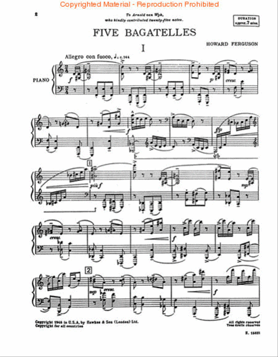 5 Bagatelles for Piano Piano Solo scores gallery preview page 2