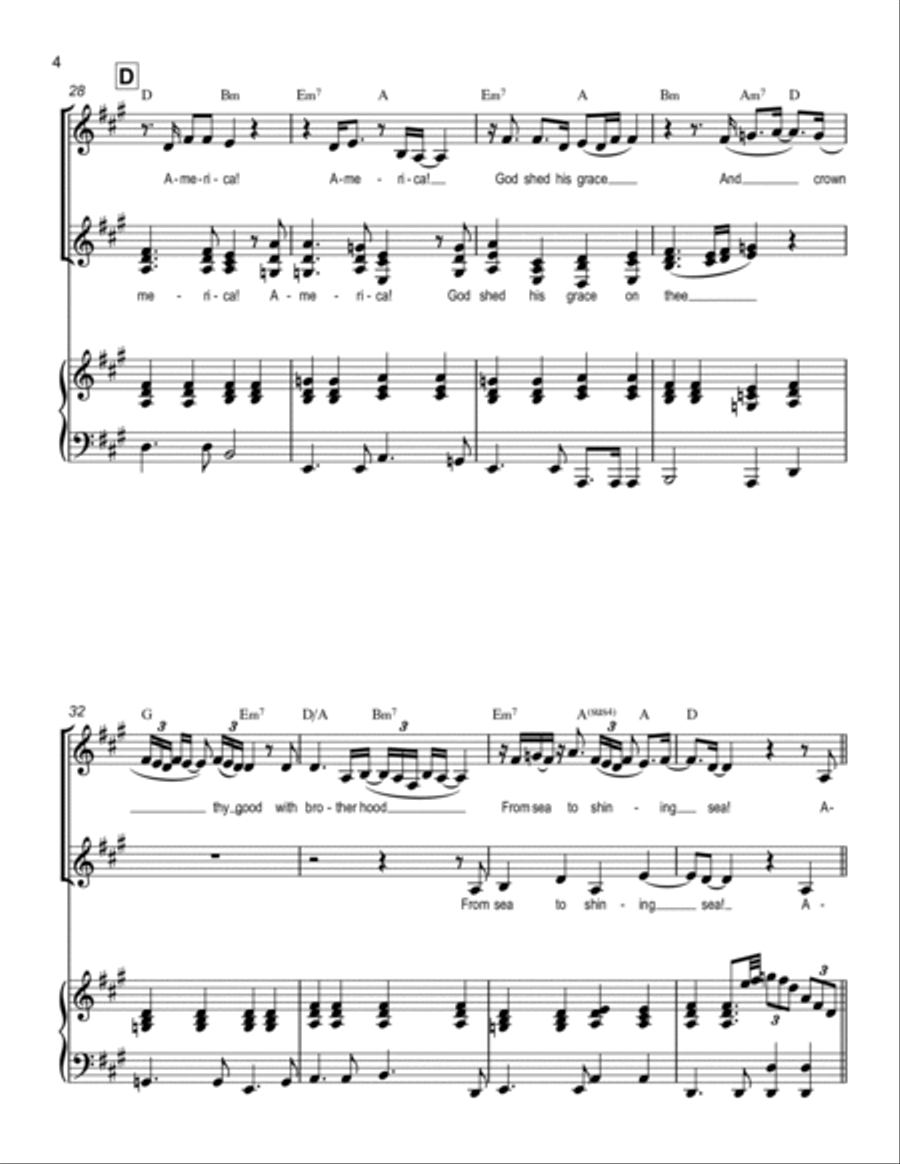 America The Beautiful Voice scores gallery preview page 4