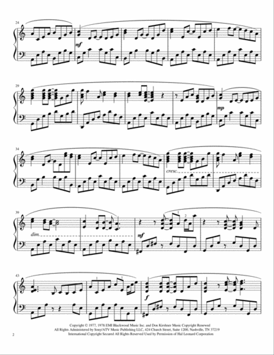 Dust In The Wind Piano Solo scores gallery preview page 3