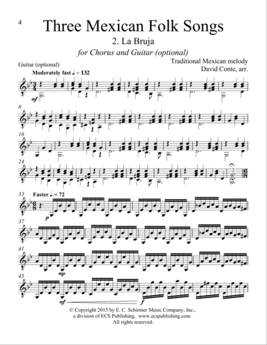 Three Mexican Folk Songs Choir scores gallery preview page 3