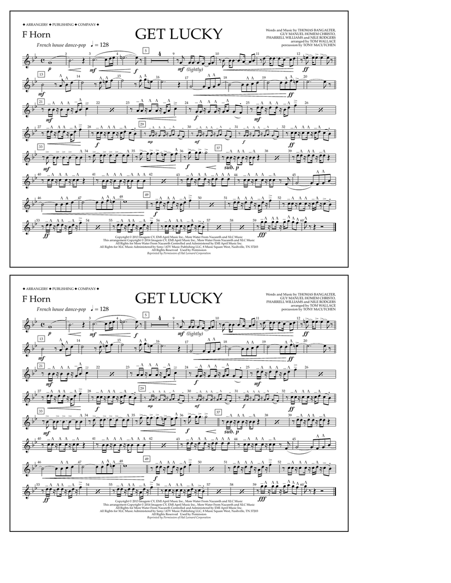 Get Lucky - F Horn
