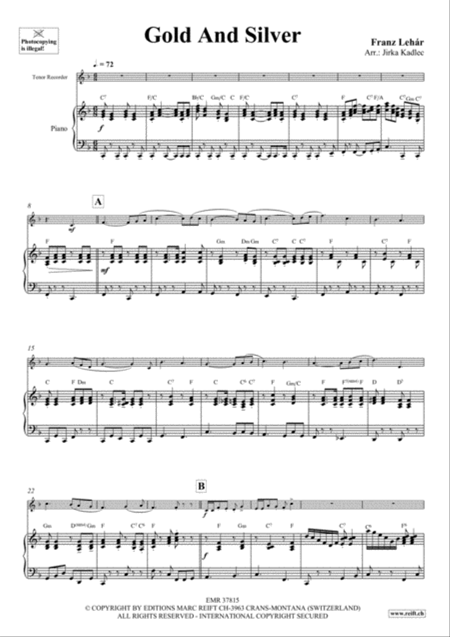 Gold And Silver Tenor Recorder scores gallery preview page 3