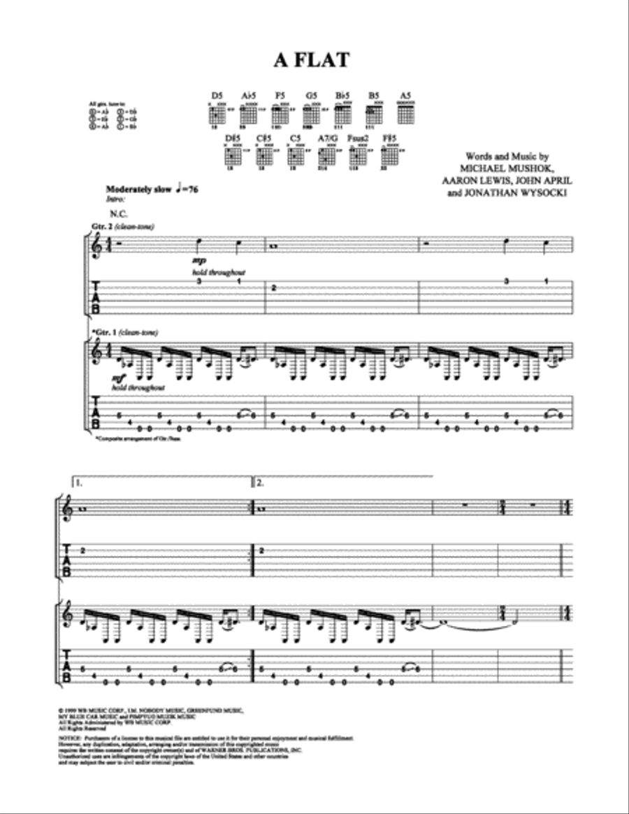 A Flat Electric Guitar scores gallery preview page 1
