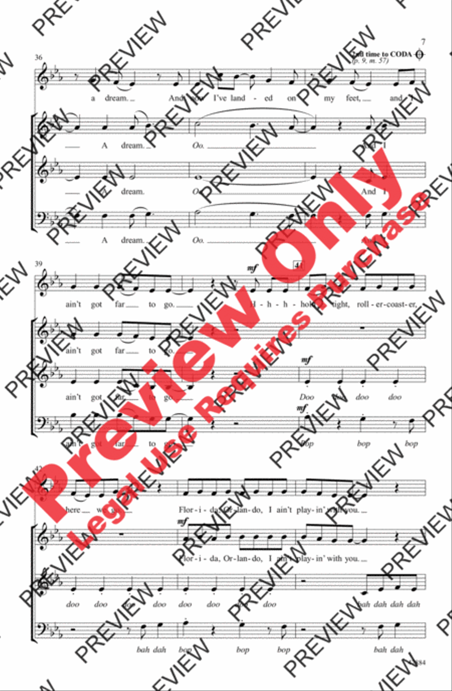 Ain't Got Far to Go 3-Part scores gallery preview page 7