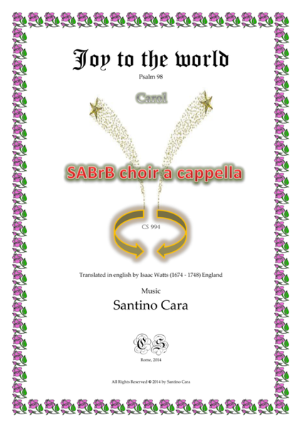 Joy to the world - Carol for SABrB choir a cappella image number null