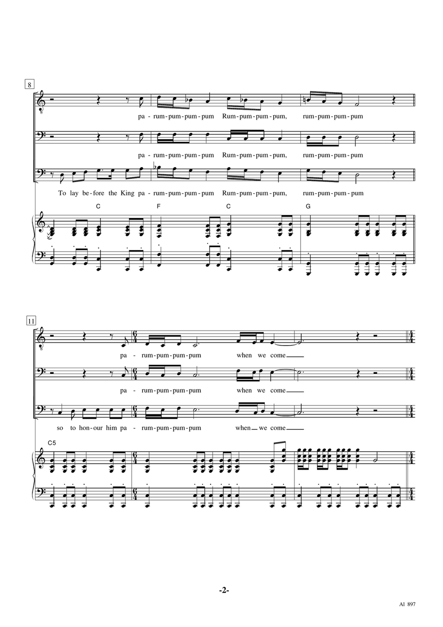 The Little Drummer Boy 3-Part scores gallery preview page 2