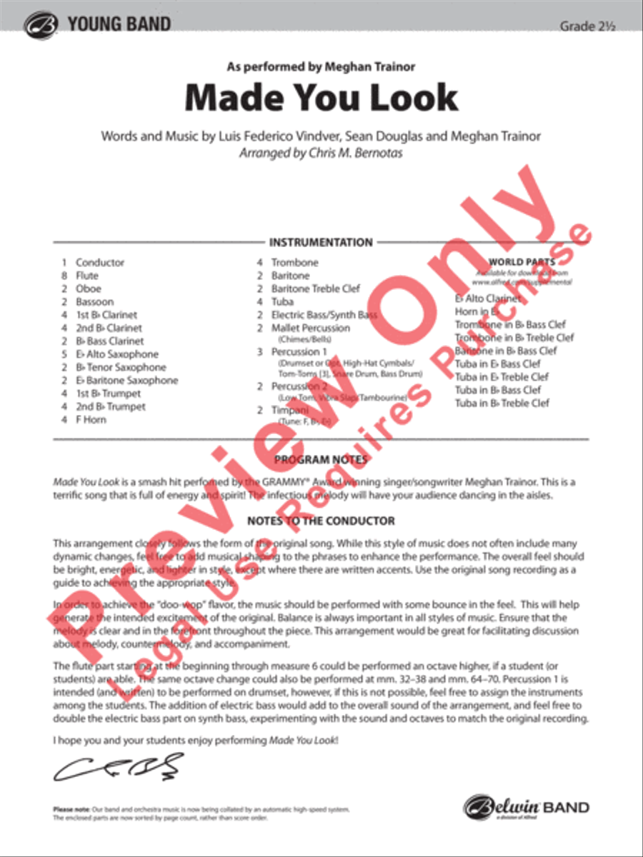 Made You Look Made You Look Concert Band scores gallery preview page 2
