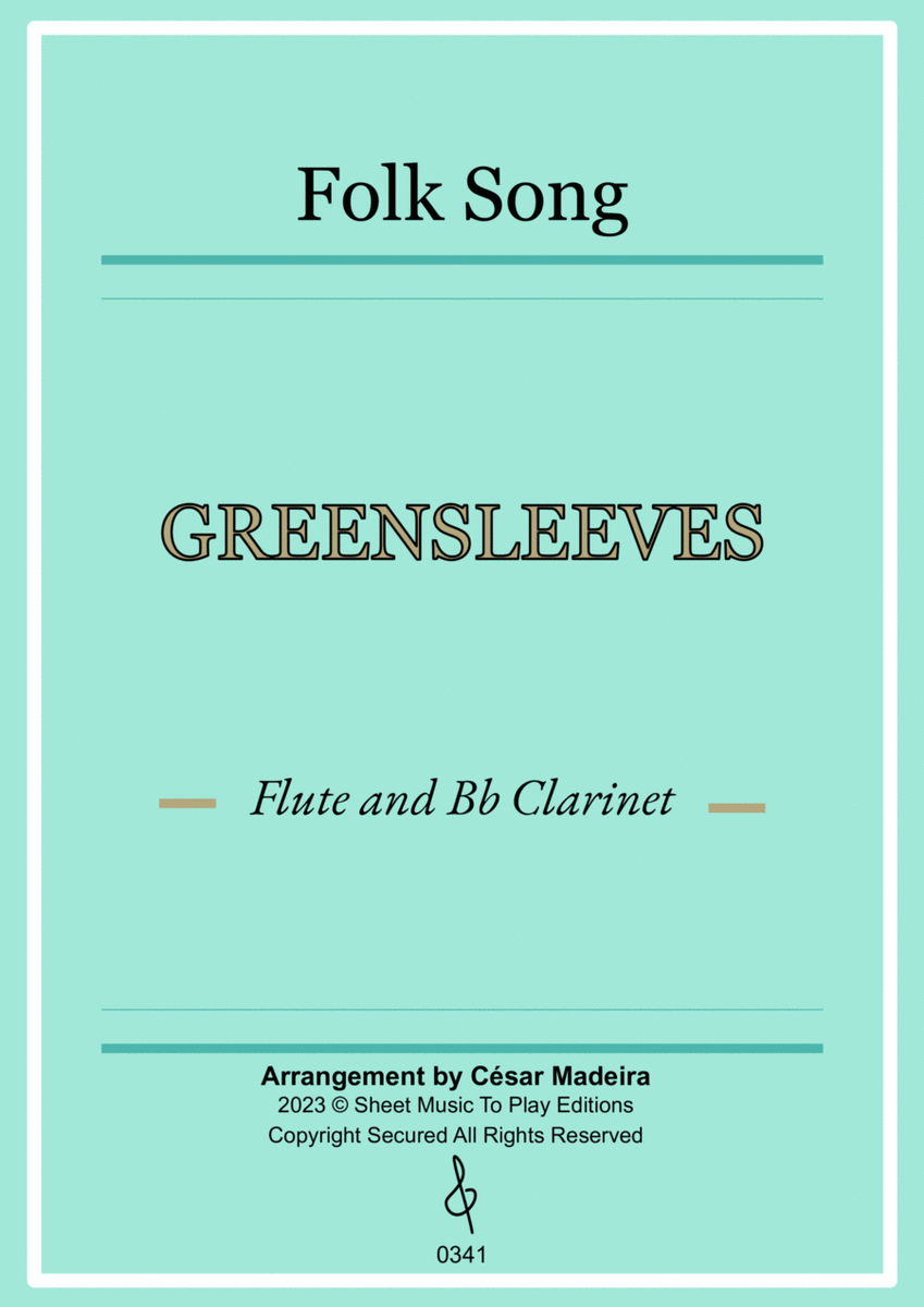 Greensleeves - Flute and Bb Clarinet - W/Chords (Full Score and Parts) image number null