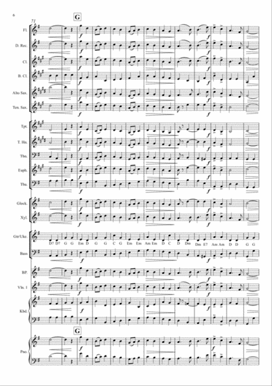Pomp and Circumstance Marches Nos 1 & 4 (Mixed Ensemble) Large Ensemble scores gallery preview page 6