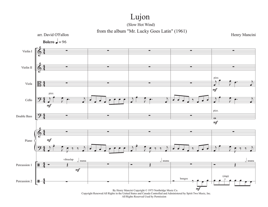 Lujon by Henry Mancini Score and Parts - Digital Sheet Music