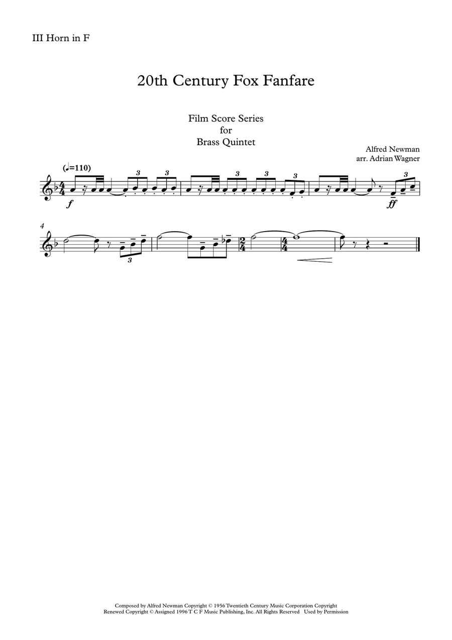 Twentieth Century Fox Trademark Euphonium scores gallery preview page 6