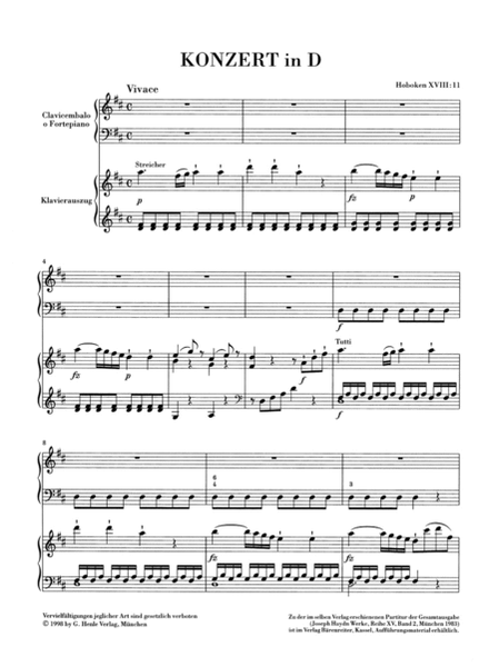 Klavierkonzert D major Hob. XVIII:11