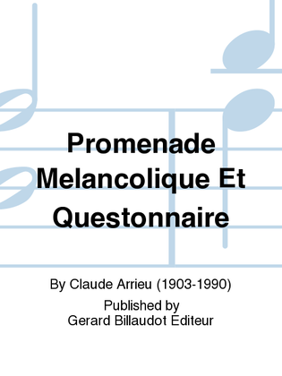 Book cover for Promenade Melancolique Et Questonnaire