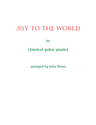Book cover for Joy to the World for Classical Guitar Quartet