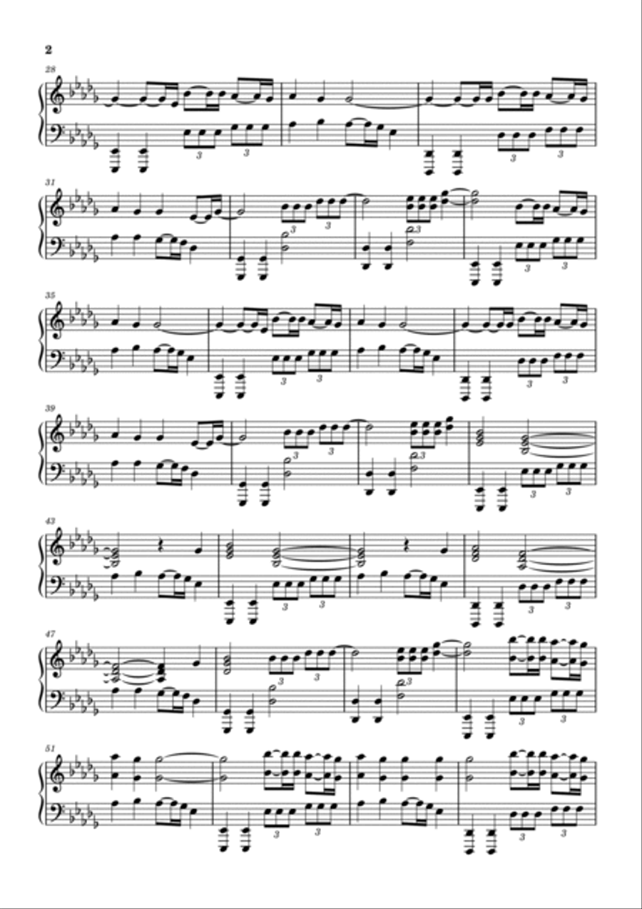 Sail Piano Solo scores gallery preview page 2