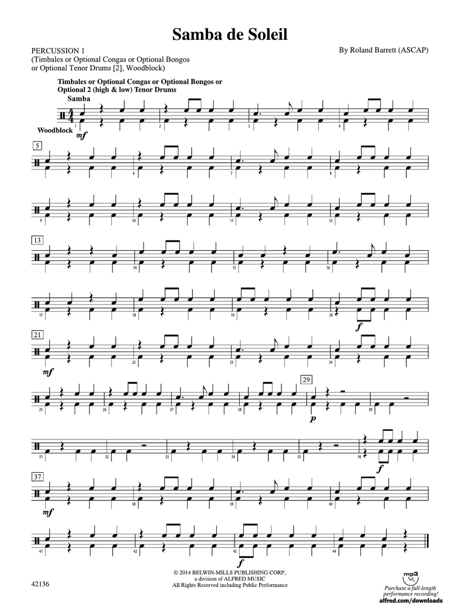 Samba de Soleil: 1st Percussion