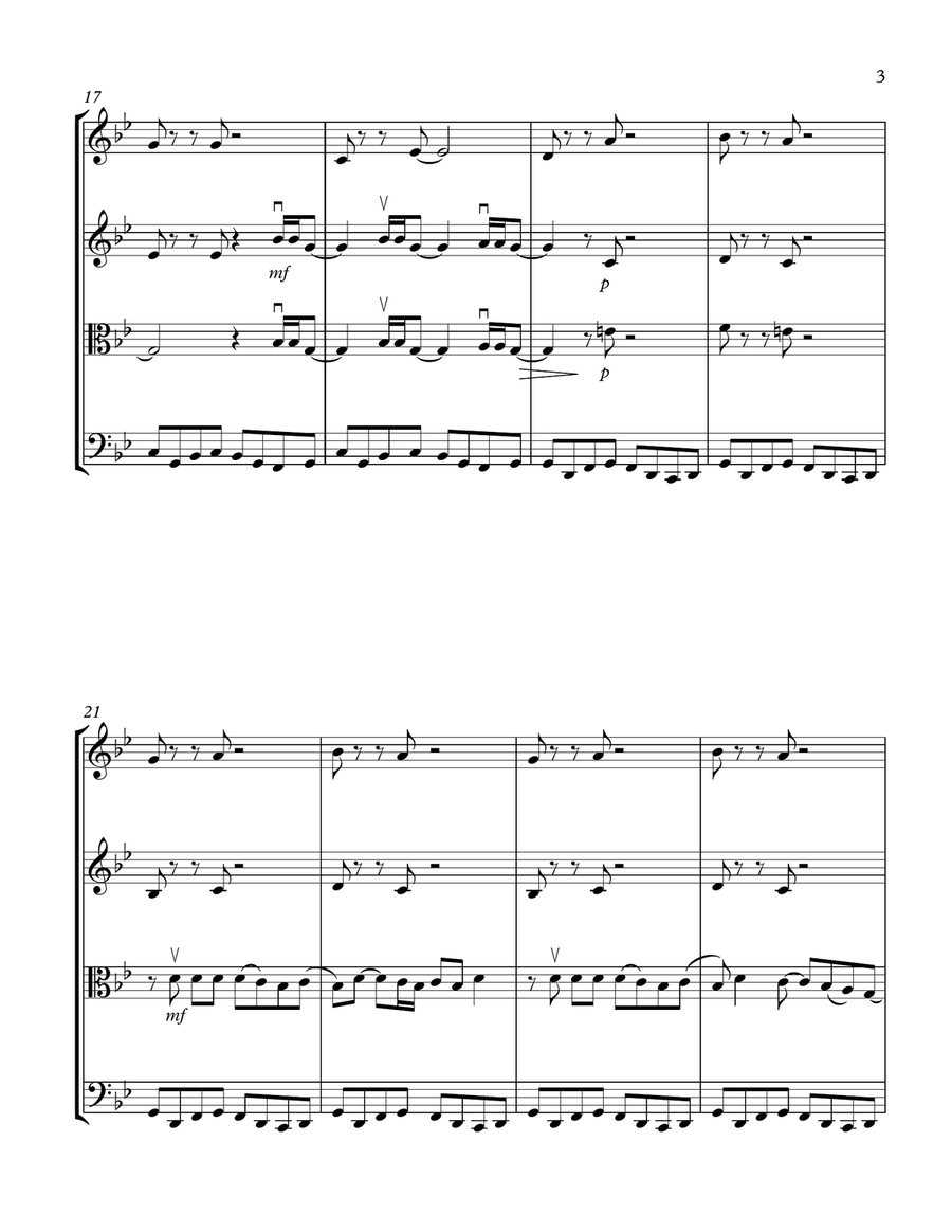 Billie Jean String Quartet scores gallery preview page 3