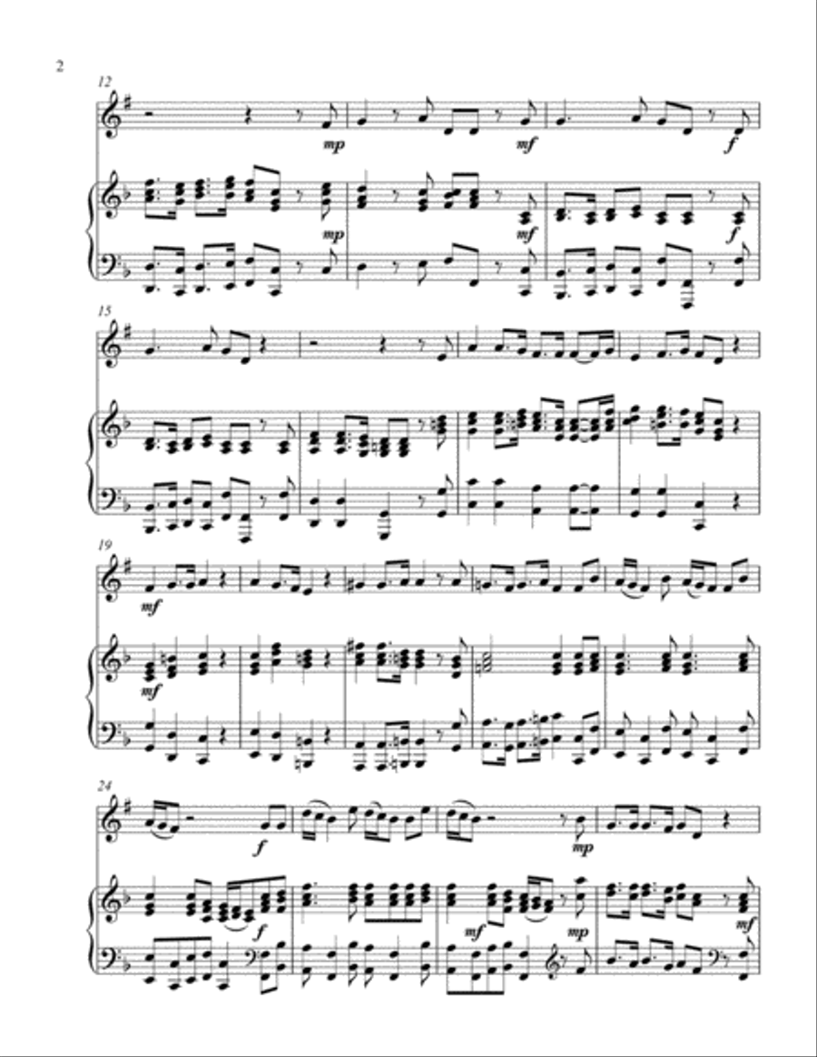 Lift Up Ye Heads O Ye Gates (treble Bb instrument solo) Piano scores gallery preview page 3