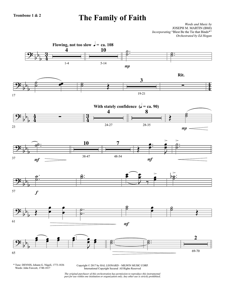The Family of Faith - Trombone 1 & 2
