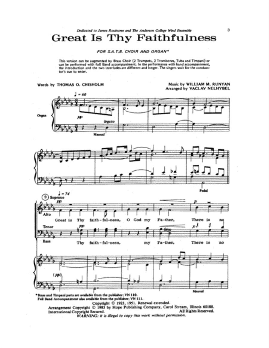 Great Is Thy Faithfulness 4-Part scores gallery preview page 3