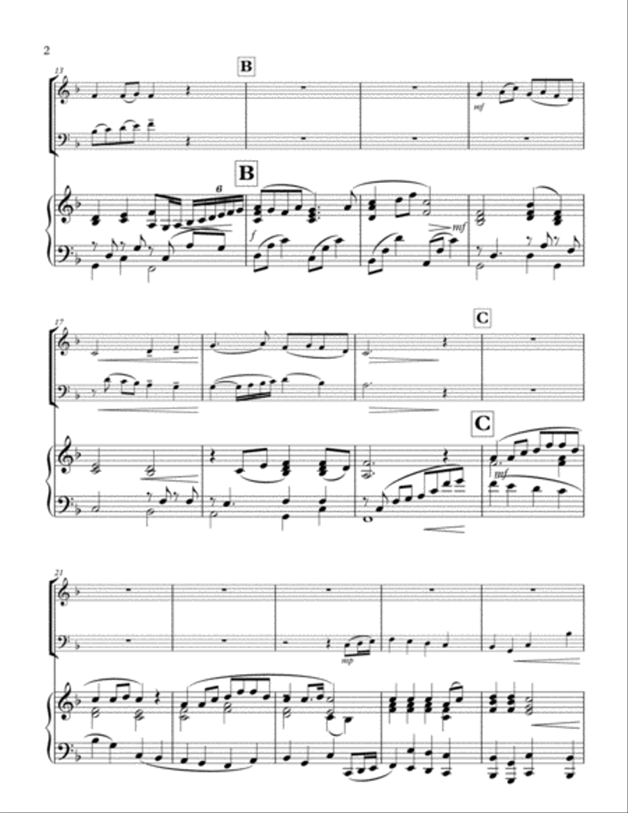 Jasmine Flower (Mo Li Hua) 茉莉花 for Trio (Violin, VC, Piano) Piano Trio scores gallery preview page 2