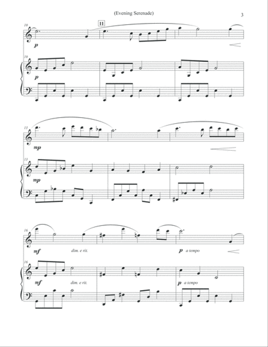 Evening Serenade - Flute & Piano Flute Solo scores gallery preview page 3
