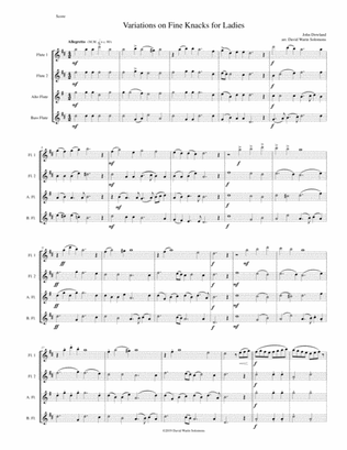 Fine knacks for ladies (with variations) - for flute quartet