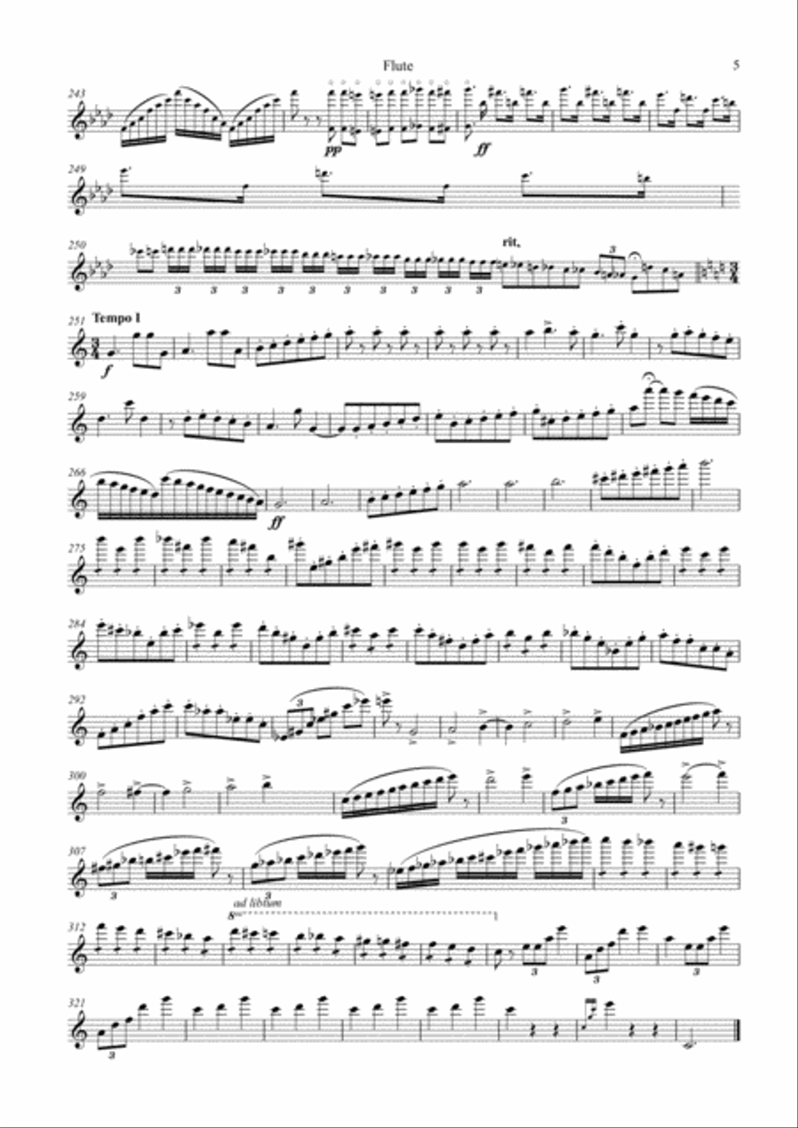 Valse - Scherzo op.34 for flute and piano Flute Solo scores gallery preview page 4