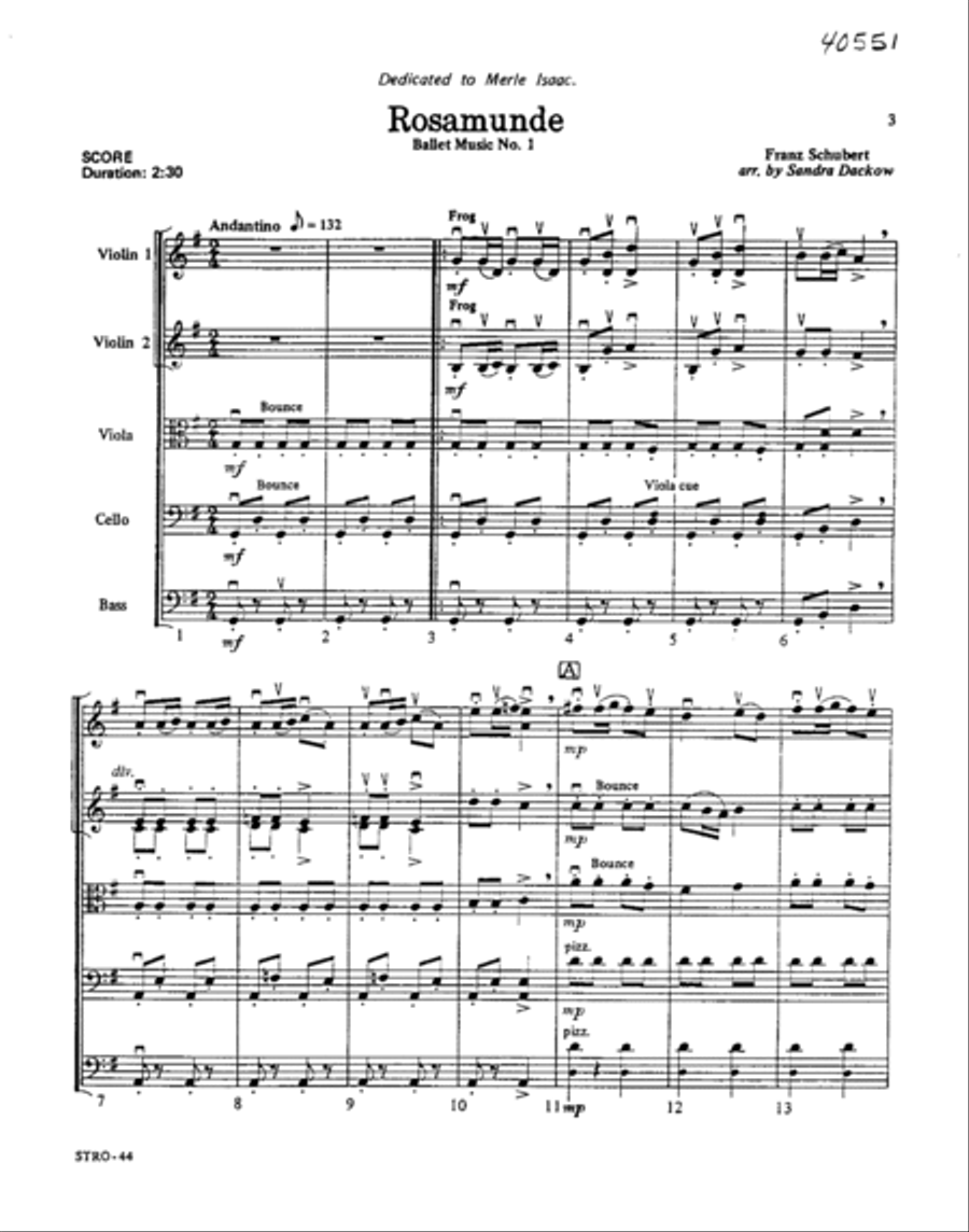 Rosamunde Ballet Music No. I Orchestra scores gallery preview page 2
