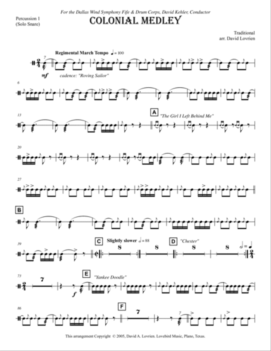 Colonial Fife & Drum Medley Piccolo scores gallery preview page 24