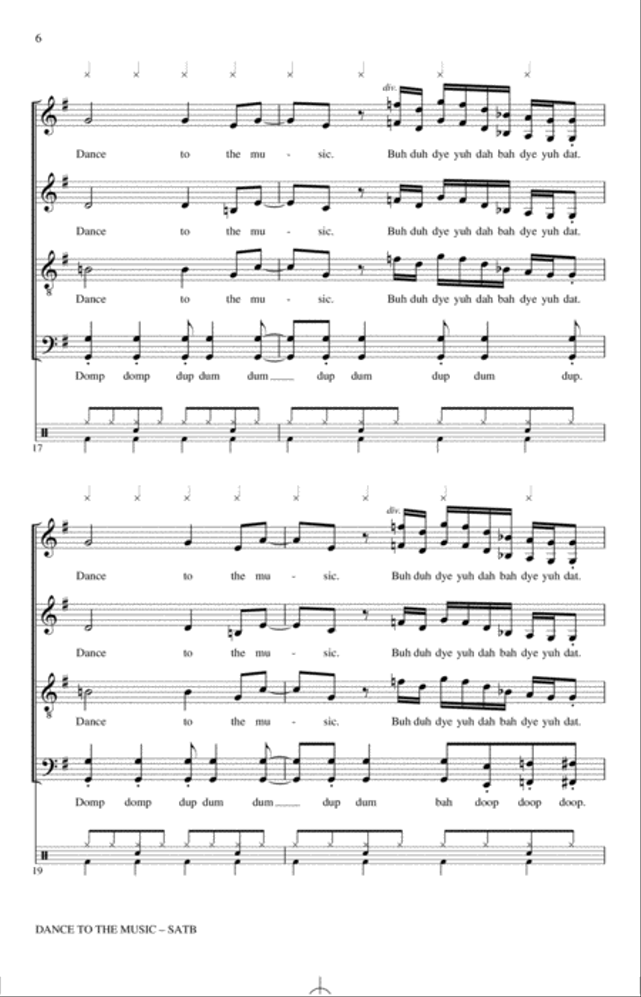 Dance To The Music (arr. Paul Langford) 4-Part scores gallery preview page 5