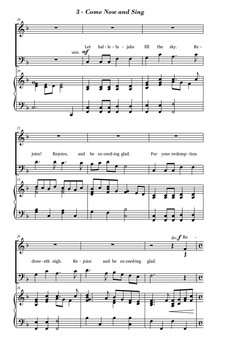 Come Now and Sing Come Now and Sing 4-Part scores gallery preview page 3