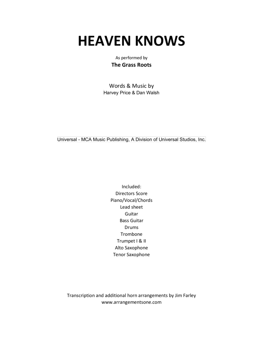 Heaven Knows Large Ensemble scores gallery preview page 1